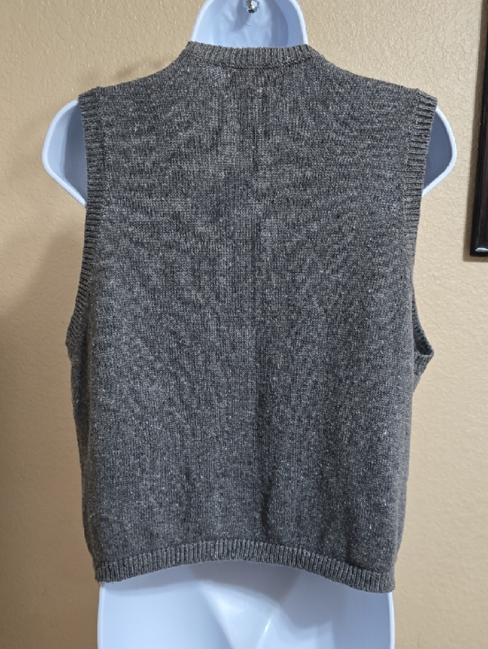 Gray Knit Button-Front Sweater Vest - Picture 3 of 6